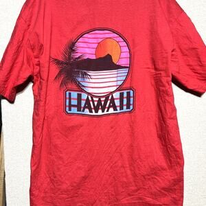 Vintage Single Stitch 80s Red Graphic Tshirt Retro Hanes Beefy Size 2XL XXL